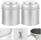 VALICLUD 6Pcs Tea Tin Canisters with Airtight Double Lids, Metal Food Storage Containers for Loose Leaf Tea and Candy, Household Kitchen Storage Jars in Frosted Silver - Image 7