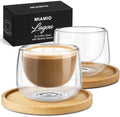MIAMIO - Coffee Glasses/Double-Walled Glasses Set (2x6oz) - Lagoa (Clear) by MIAMIO