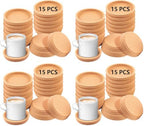 15 Pcs Cork Coasters with Lip,Protect Your Table from Beverage Leak-Proof Cork Cup Holder,Non-Slip,Absorbent and Reusable Coasters for Drinks,Suitable for use with Most Types of Mugs (Pack of 4) by Anpuimult