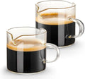 Espresso Cups Set of 2, 4 OZ Double Spouts Cups, Shot Glasses, Milk Cup with Handle, Clear Glass, Espresso Accessories for Machine, Small by Unknown