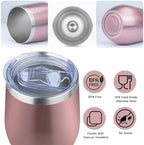 MEZMUT 12oz Insulated Wine Tumbler Bulk with Lid Wine Glass(Mixed,6 Pack) - Image 3