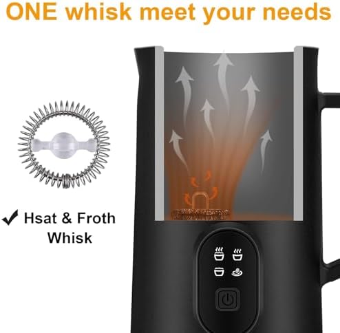 Milk Frother Electric, Stainless Steel Automatic Hot & Cold Milk Foamer with Touch Screen, Switching Modes At The Touch Of a Button, 590ml Large Capacity (White) - Image 6
