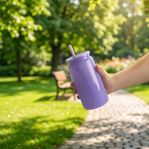 16oz Acrylic Tumblers Cups with Lids and Straws, 12 Pack Plastic Mason Jars Iced Coffee Drinking Glasses for Park Picnic, Poolside, Party Giveaways, Jelly Color - Image 6