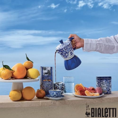Bialetti Dolce & Gabbana Mocinduction Blue Mediterraneo 6 Cup Induction & Open Fire (Coffee Maker, Espresso Makinetta) - Image 5