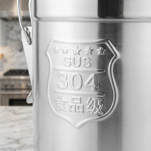 1.61Gal 304 Stainless Steel Airtight Canister,Metal Bucket Large Stainless Steel Canisters - Locking Clamp & Airtight Lids - Dog Food/Bird Seed/Coffee Storage Container - Image 6
