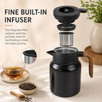 Insulated Coffee Carafe 1000ml, Thermal Coffee Carafe with Temperature Display and Tea Infuser, Carafe for Hot Water, Coffee, Milk, Juice, Office, Travel, Camping (Matte Black) - Image 4