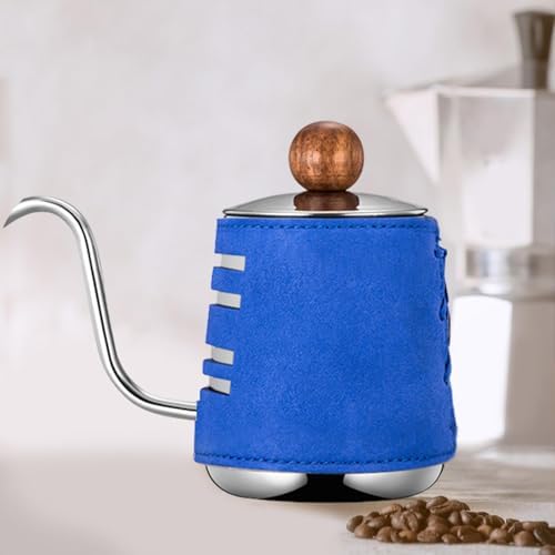 Gooseneck Coffee Kettle Pour Over Kettle Drip Pot Tea Kettle with Handleless Control and Stainless Steel Construction for and Fast Heating, Blue - Image 4