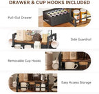 Coffee Syrup Organizer Rack with Drawer, 2 Tier Coffee Bar Organizer - Image 5