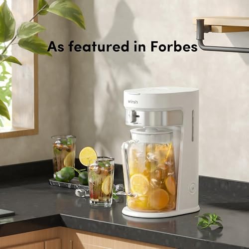 wirsh Iced Tea Maker with 3QT Pitcher, Iced Coffee Maker with Strength Control and Reusable Filter, Perfect For Iced Coffee, Latte, Tea, Lemonade, Flavored Water,White - Image 6