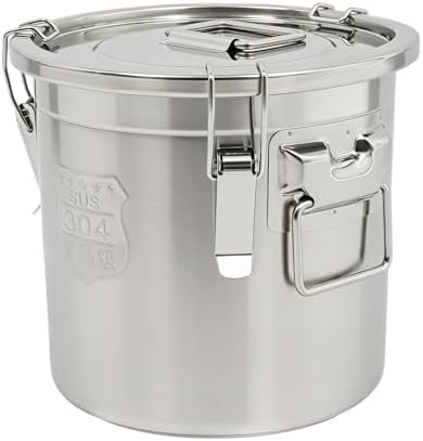 3.17Gal 304 Stainless Steel Airtight Canister with Lid & Locking Clamp - Image 3