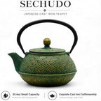 30.4oz Small Cast Iron Tea Kettle Teapot for Stovetop,Green Tea Pot - Image 2