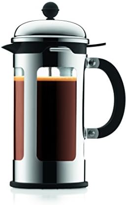 Bodum Chambord 4 Cup French Press Coffee Maker with Locking Lid Stainless Steel, 17-Ounce - Image 5