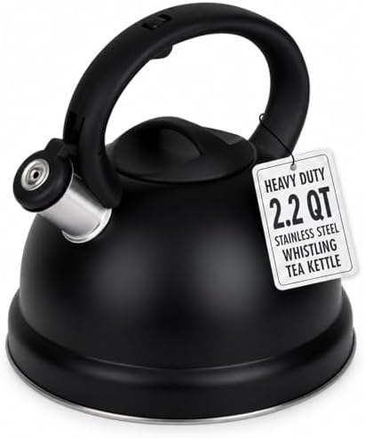 Whistling Tea Kettle, 2.2qt Stainless Steel Stove Top Kettle with Cool-Touch Handle, Durable, Fast Boil Tea Pot for Gas or Electric Stove by Unknown