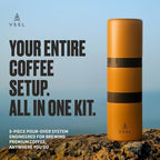 VSSL - Nest Pour Over Coffee Kit | Coffee Maker for Camping | All-In-One Travel Pour Over | Transportable Dripper, Two 10oz Stainless Steel Travel Mugs | Compact Storage & Adventure Ready | Sahara - Image 3