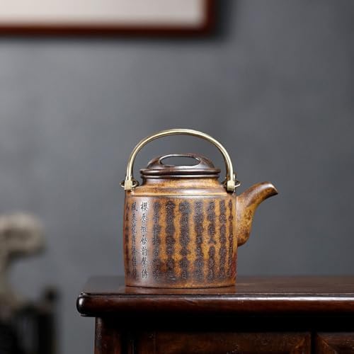 Tea Pot Chinese Style Handmade Handle Pot Household Kung Fu Tea Set Tea Maker Coffee Pot Teapot for Infuser (A One Size) - Image 5