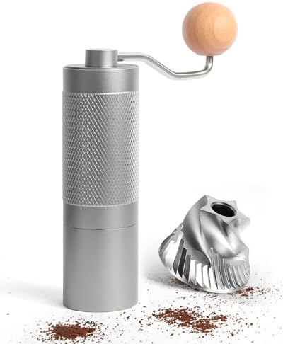 Pro Manual Coffee Grinder Stainless Steel Conical Burr With Adjustable Settings.Portable For Espresso, French press, Pour-over. All-metal, Plastic-free, Perfect For Travel camping by Unknown