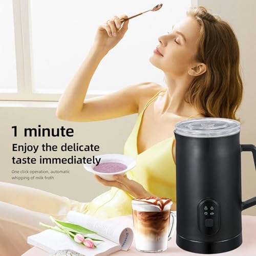 Milk Frother Machine, Electric Milk Foam Maker with Touch Screen, 590ml Large Capacity and 4 Presets Functions, 360 Degree Rotational and Automatic Switch Off, For Coffee, Lattes and Chocolate - Image 7