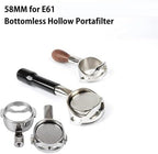 58MM Stainless Steel Espresso Coffee Filter For E61,Compatible With EXPOBAR,Compatible With Gemilai,Bottomless Hollow Portafilter Tool(58mm-E61-A2) - Image 3