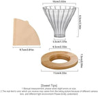 Glass Pour Over Coffee Cone With Bamboo Stand, Drip Maker Funnel,Glass Dripper/Filter With Coffee Filters Set(Acid and alkali resistant pump) - Image 3