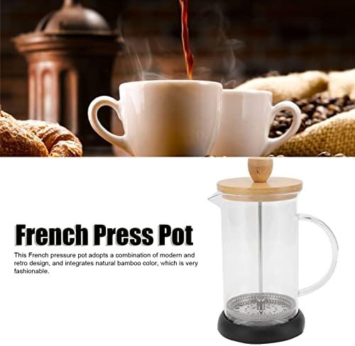flexman French Press Coffee Maker, High Heat Borosilicate Glass Stainless Steel French Press Coffee for Home, Office Outdoor, Camping Family Gatherings (600ML Bamboo Cover) - Image 2