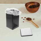 4pcs Black Tinplate Airtight Coffee Bean and Tea Storage Jars with Moisture-proof Seal, Rectangular Food Canisters for Kitchen Pantry Organization - Image 3
