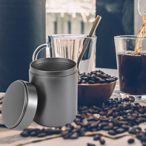6pcs Airtight round Tinplate Food Storage Canisters with Lid, Black Metal Tea Tin Canisters for Coffee Beans, Candy, and Loose Leaf Tea, Portable Kitchen Storage Jars - Image 6