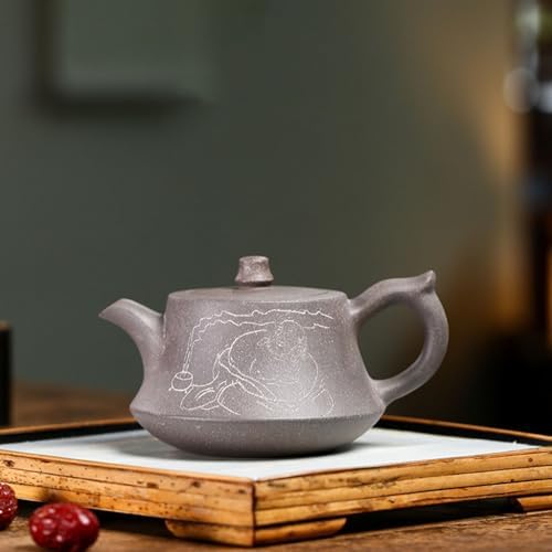 Tea Pots For Loose Tea Green Gray Section Mud Purple Clay Pot Handmade Teapot Household Tea Room Kung Fu Tea Set Living Room Desktop Teapot Tea Infuser Pot - Image 6