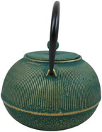 Ebros Gift Traditional Oriental Tetsubin Cast Iron Teapot With Enameled Interior 27oz Asian Japanese Chinese Fusion Housewarming Tea Pot Accent (Tokusa Green And Gold Gradient) - Image 3