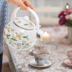 Jucoan 2.3 Quart Vintage Enamel Tea Kettle, Whistling Tea Kettle for Stove Top, Floral Enamel on Steel Teakettle Teapot for Home Kitchen Camping, Gift for Wedding Housewarming Mother's Day - Image 6