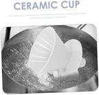 VILLCASE Ceramic Coffee Filter Cup with 3 Holes, White Dripper - Image 5
