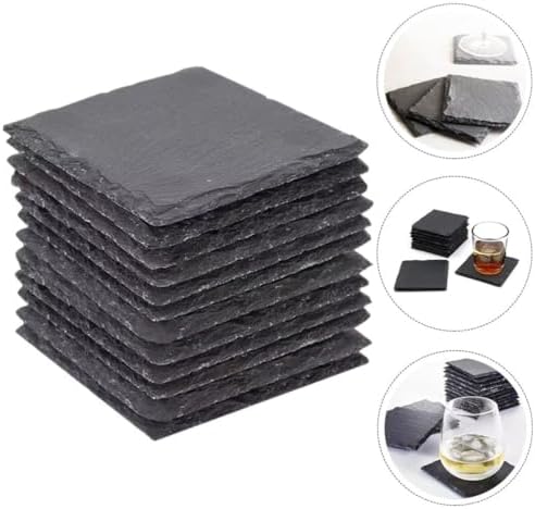 12pcs Natural Coasters Set with Non Slip Bottom for Restaurant Bar - Image 7