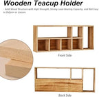 Floating Tea Cup Shelf Organizer, Multi-Cube Mug Display Stand, Farmhouse Wood Coffee Cup Holder, Wall Hanging Storage Rack for Coffee Bar(Natural,B) - Image 3