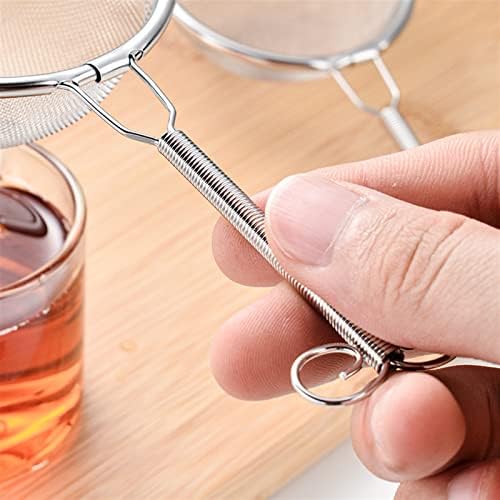 Stainless Steel Fine Mesh Kitchen Strainer with Small Skimmer Spoons - Premium Quality Flour Sieve and Tea Infuser - Cooking Accessories for Culinary Enthusiasts - Image 3