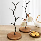 Tree Shaped Wooden Mug Holder Medieval Coffee Mug Organizer Display Stand - Image 2