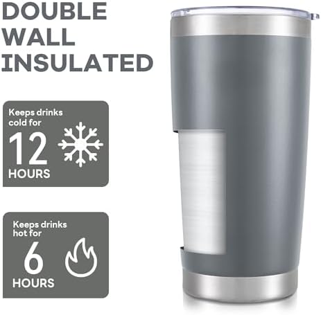 20 oz Tumbler with Lid Stainless Steel Insulated Tumblers Bulk Cups Mug - Image 3