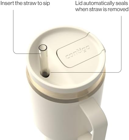 Contigo SnapSeal 30 oz Stainless Steel Vacuum-Insulated Tumbler with Handle & Reusable Straw, Leakproof AutoClose Lid, Cup Holder Friendly, BPA-Free & Lead-Free, Dishwasher Safe - Image 3