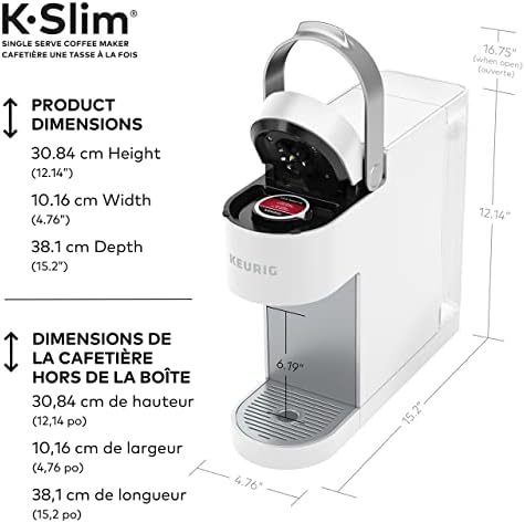 Keurig K-Slim Single Serve K-Cup Pod Coffee Maker, Featuring Simple Push Button Controls and MultiStream Technology, White - Image 3