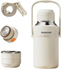 SHANGWU 40OZ Large Insulated Tumbler, 316 Food Grade Stainless Steel Vacuum Travel Cup, 24H Hot Cold for Camping Sports Outdoor (Ivory White-40OZ 316 Stainless Steel Vacuum Insulated Water Bottle) by Unknown