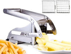 2-Blade French Fry Cutter - Stainless Steel Potato Slicer, Non-Slip Suction by ICO
