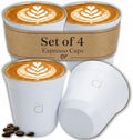 Kalmateh Heat Resistant Espresso Cups Set of 4 – Double Wall Insulated Stainless Steel Espresso Cup Set – Unbreakable 2.7oz / 80ml Demitasse Coffee Cups by Kalmateh