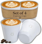 Kalmateh Heat Resistant Espresso Cups Set of 4 – Double Wall Insulated Stainless Steel Espresso Cup Set – Unbreakable 2.7oz / 80ml Demitasse Coffee Cups by Kalmateh