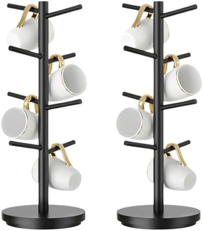 Cup Rack Kitchen Coffee Mug Tree Bamboo Countertop Organizer Stand with 8 Hooks Mug Holder by Unknown