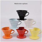 Ceramic Coffee Filter Enhances The Rich Flavor Set For Pour Over Maker(Blue) - Image 2