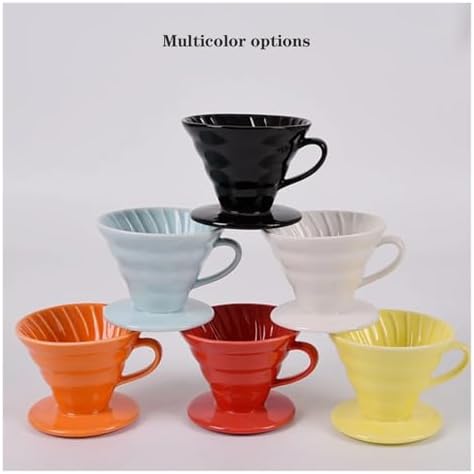 Ceramic Coffee Filter Enhances The Rich Flavor Set For Pour Over Maker(Yellow) - Image 2