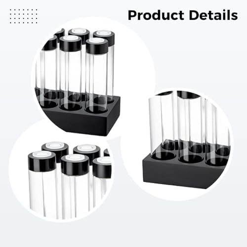 12-Piece Coffee Bean Cellars Set, Storage with One-Way Exhaust Gate, Clear Glass Vaults, Display Stand and Silicone Funnel - Image 2