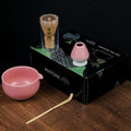 Pink Japanese Matcha Tea Set of 4 Ceremony Matcha Kit with Matcha Bowl(Chawan) with Pouring Spout, Matcha Whisk (Chasen), Scoop (Chashaku) for Japanese Tea Ceremon by Auerhceram