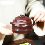 Tea Pots For Loose Tea Tea Pot 320ml Purple Clay Teapot Chinese Teapot Coffee Pot Household Teapot Retro Teapot Tea Ceremony Supplies Purple Clay Tea Set Accessories Tea Infuser Pot - Image 3