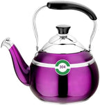 Whistling Tea Kettle, Food Grade Stainless Steel Tea kettle for Stove Top with Ergonomic Handle for Gas, Induction, Electric Stove Tops(Purple,1.5L) by Unknown