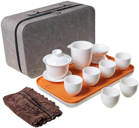 KEYDUACU Gaiwan Tea Set,Chinese Gongfu Tea Set,Portable for Adults,Travel by KEYDUACU