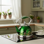 Stainless Steel Kettle 0.74-qt – Small Tea Kettle for Stovetop, Fast Boiling Metal Teapot with Ergonomic Handle, Compact Water Kettle for Coffee & Tea, Silver (Green 0.7L) - Image 4